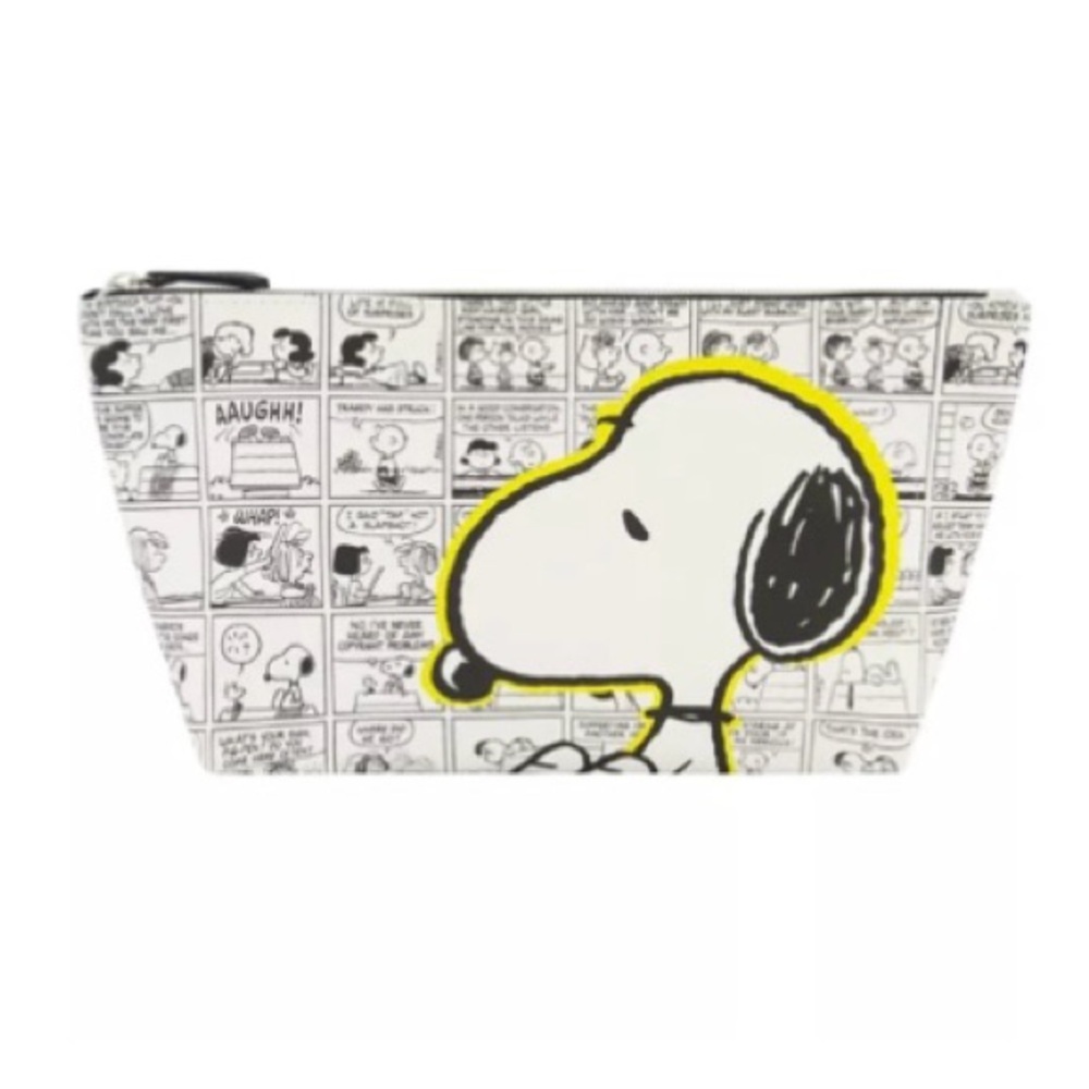 💄 Peanuts Snoopy Comic Strip Trapezoid Cosmetic Travel Bag, NWT